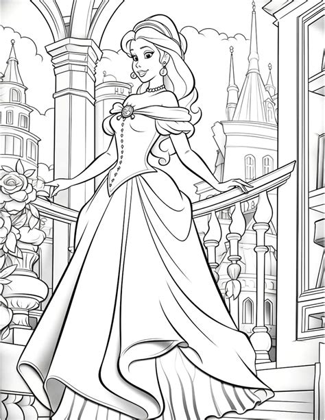 coloring page disney princess